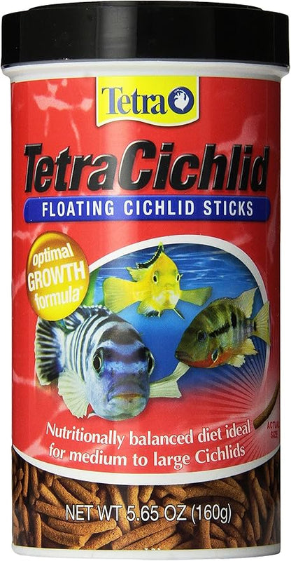 TetraCichlid Floating Cichlid Sticks 5.65 Ounces, Nutritionally Balanced Diet Tetra