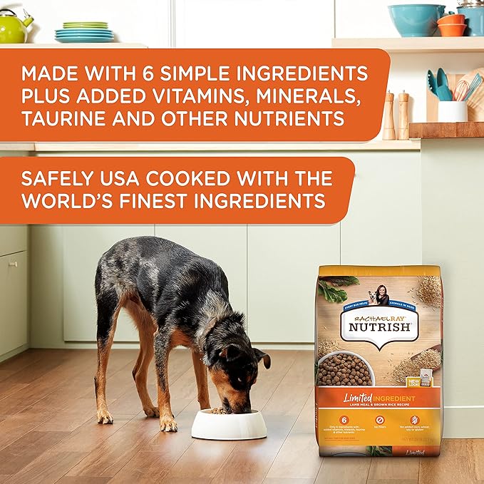 Rachael Ray Nutrish Limited Ingredient Diet Lamb Meal & Brown Rice Recipe, 6 Pounds (Packaging Design May Vary) - PAWPICO