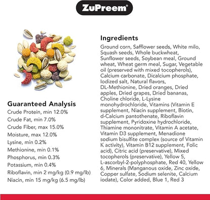 ZuPreem Sensible Seed Bird Food, Cockatiel, Lovebird, Quaker, Small Conure, Lorikeet, Seed and Pellet Blend for Medium Birds, Food Mixer Topper, Enriching Variety, Made in USA, Bird Seed (M, 2 lb) ZuPreem