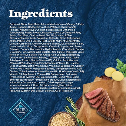Blue Buffalo Wilderness Rocky Mountain Recipe Natural High-Protein Dry Food for Large Breed Dogs, Bison & Grain, 28-lb bag - PAWPICO