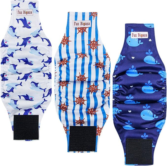 Dog Belly Bands for Male Dogs,Washable Dog Diapers Male,Reusable Dog Wraps Male(3 Pack,Medium) - PAWPICO