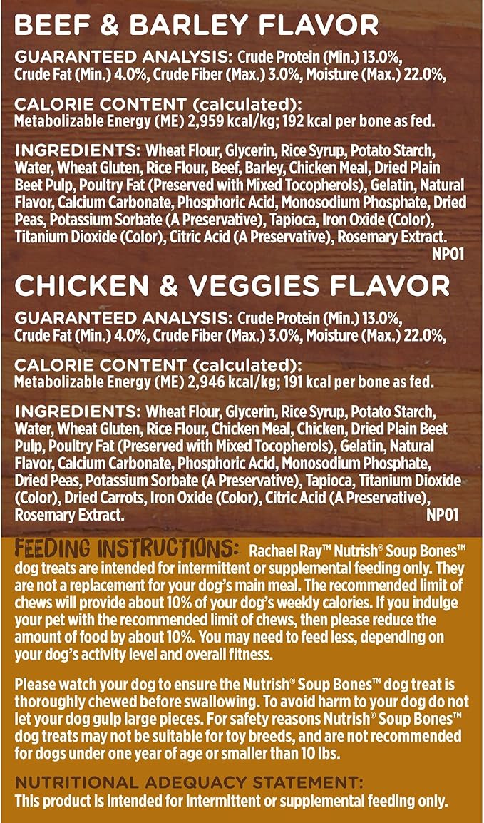 Rachael Ray Nutrish Soup Bones Long Lasting Dog Chews Variety Pack, 22 Count (Pack of 1) - PAWPICO