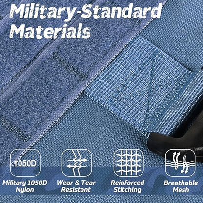 rabbitgoo Tactical Dog Harness for Small, Heavy Duty Pet Harness with Handle, No-Pull Service Vest Small Breed, Adjustable Military Dog Vest for Training Hunting Walking, Blue, S rabbitgoo