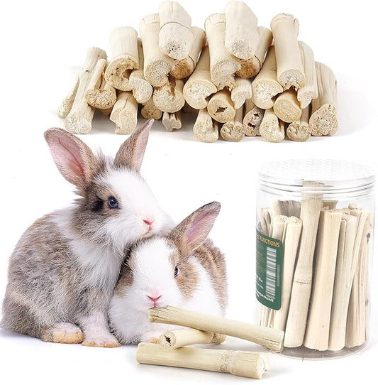 HIIMALEX Bunny Snacks 300g/10oz. Sweet Bamboo Molar Chew Treat Sticks for Rabbits Guinea Pigs Hamsters Small Animal MakeTheKingdomforYourBunnies