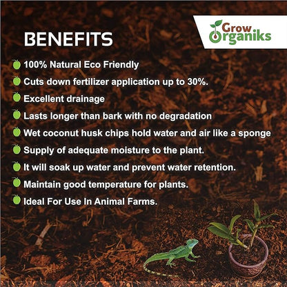 72 Quart Reptile Substrate Coconut Chip Bedding Compressed Organic Coco Husk Block for Snake Habitat, Ball Python Terrarium, Turtle Tanks, Tortoise Enclosure, Potting Soil Mix for Greenhouse Grow+Organiks