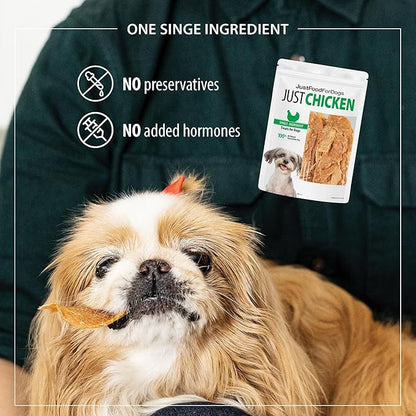 JustFoodForDogs Healthy Dog Treats, Single-Ingredient, Chicken Breast, 2.5 oz (Pack of 4) - PAWPICO