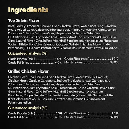 CESAR Wet Dog Food Classic Loaf in Sauce Top Sirloin & Grilled Chicken Flavors Variety Pack, (12) 3.5 oz. Easy Peel Trays, Pack of 2 - PAWPICO