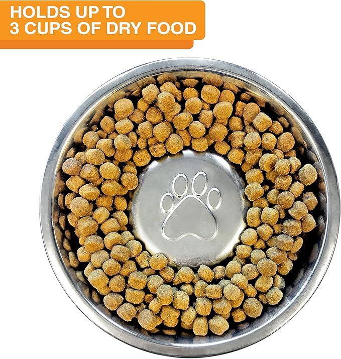 Neater Feeder - Express Model w/ Slow Feed Bowl - Mess-Proof Dog Bowls (M/L, Black) Made in USA – Elevated, No Spill, Non-Tip, Non-Slip, Raised Stainless Steel Food/Water Pet Bowls Aid Digestion - PAWPICO