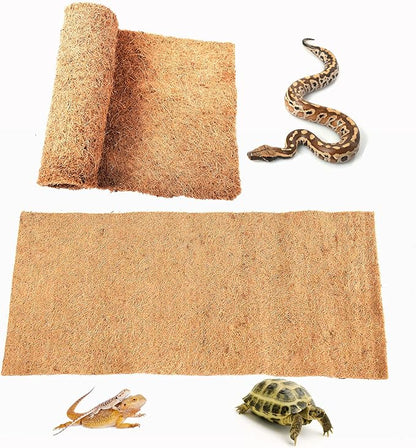 Reptile Carpet Natural Coconut Fiber, 36" x 18" Tortoise Carpet Mat for Pet Terrarium Liner, Reptile Bedding Supplies for Lizard, Snake, Chameleon, Turtle, Bearded Dragon SISIPAILIFE
