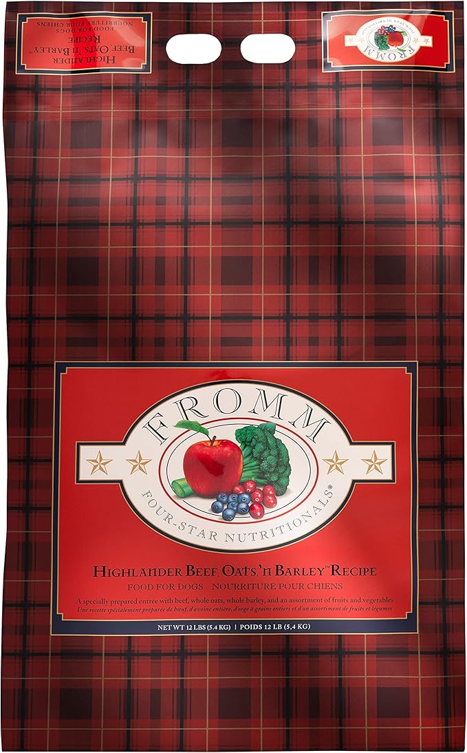 Fromm Four-Star Nutritionals Highlander Beef, Oats, & Barley Dog Food - Premium Dry Dog Food - Beef Recipe - 12 lb - PAWPICO