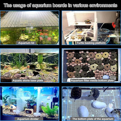 4 Aquarium lid Hood Fish Tank top Cover Terrarium lid Plastic Grid Panel Egg Crate Grate 6 Aquarium Glass Cover Board Clip Weramics