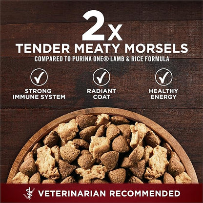Purina ONE Natural High Protein Dry Dog Food Dry True Instinct with Real Beef and Salmon With Bone Broth and Added Vitamins, Minerals and Nutrients - (Pack of 4) 3.8 lb. Bags - PAWPICO