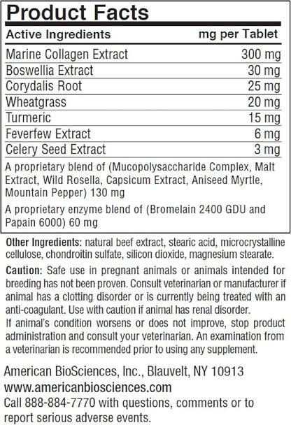 DGP, All-Natural Joint Supplement for Dogs - Joint Support with Turmeric, Boswellia Extract & More - Quick Effect for Immediate Mobility Support - 60 Chewable Pet Tablets AmericanBioSciences
