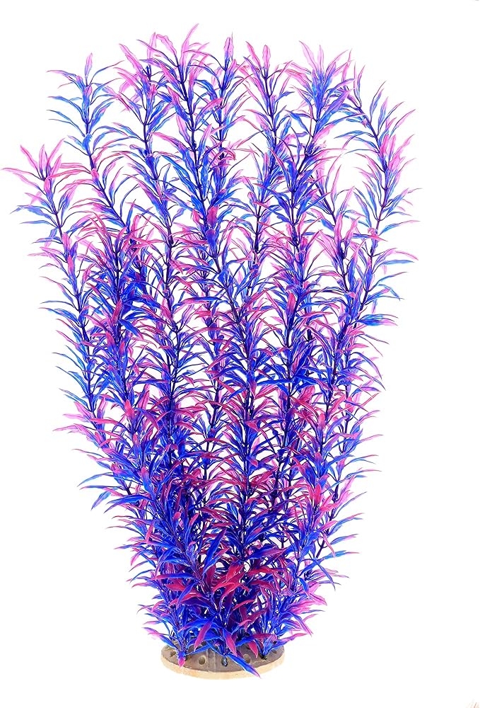 ALEGI Aquarium Fish Tank Decoration,Large Artificial Plants for Fish Tank 21 inches Tall,Safe for All Fish, Purple ALEGIAquarium