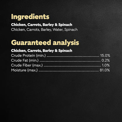 CESAR SIMPLY CRAFTED Adult Wet Dog Food Meal Topper, Chicken, Carrots, Barley & Spinach, 1.3oz., Pack of 10 - PAWPICO
