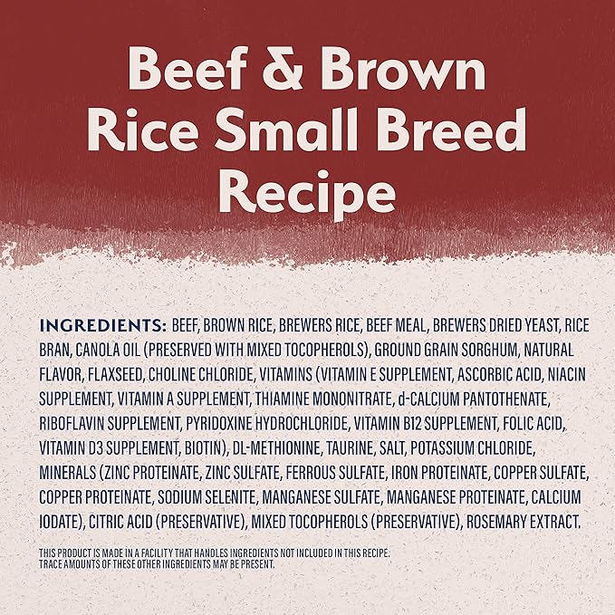 Natural Balance Limited Ingredient Small-Breed Adult Dry Dog Food with Healthy Grains, Beef & Brown Rice, 12 Pound (Pack of 1) - PAWPICO