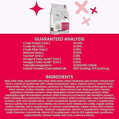 I and love and you Nude Super Food Dry Dog Food - Red Meat Medley - Prebiotic + Probiotic, Grain Free, Real Meat, No Fillers, 23lb Bag - PAWPICO