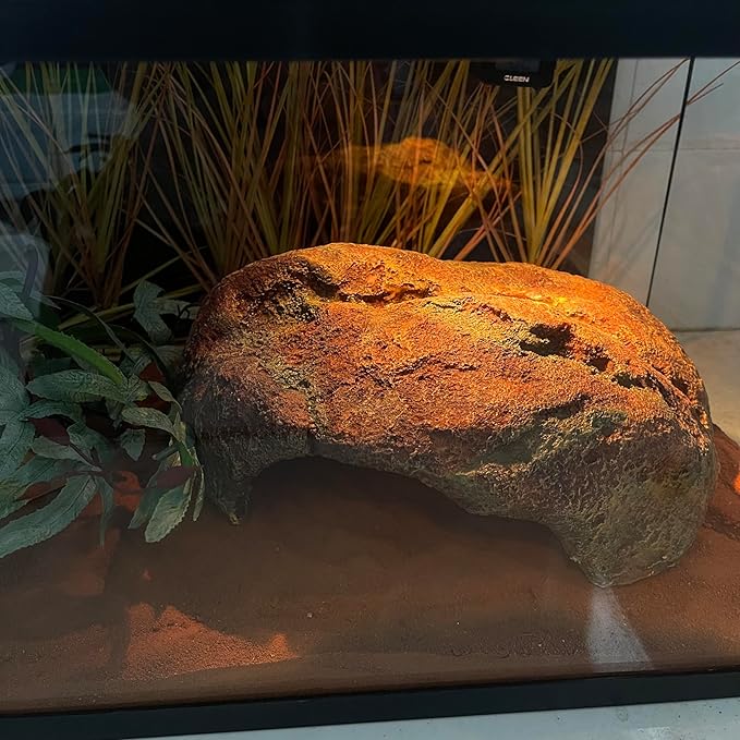 Extra Large Reptile Hide Resin Snake Hides for Ball Pythons Reptile Hides and Caves Simulation Rock Reptile Hideout for Habitat Lizard Leopard Gecko Bearded Dragon ZXUAQNOE