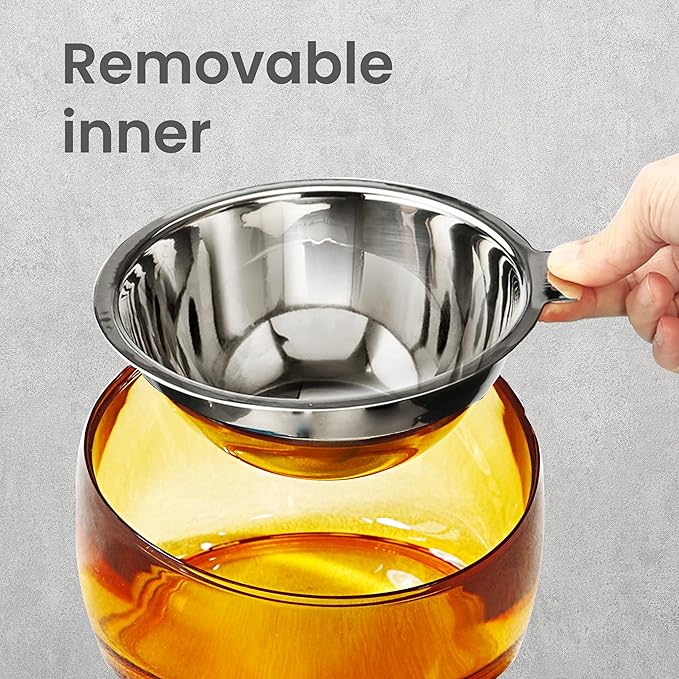 Felli Pet Oblik Acrylic Raised Dog Food Water Bowl Stainless Steel Slanted Oval Dish for Short Leg Puppy & Small Medium Pet, Elevated Tilted Metal Feeder Angled Plastic Spill Proof (1.5Cups, Gold) - PAWPICO