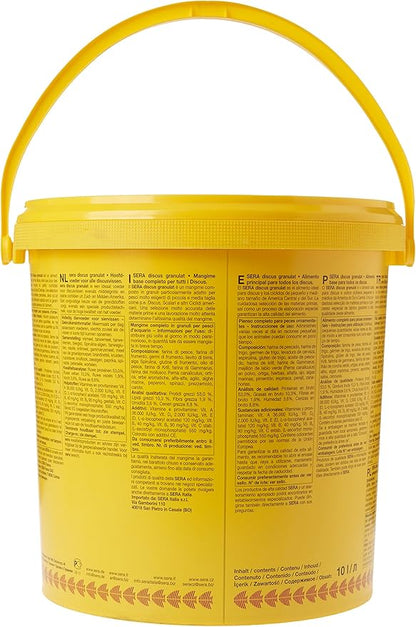 Sera Discus Granules Nature 10l (4,2kg/147,1 oz) | Main Feed for All Discus & Ornamental Fish | Rich in Aquatic Proteins & Minerals | No Dyes or Preservatives | Boosts Growth, Health & Fertility Sera