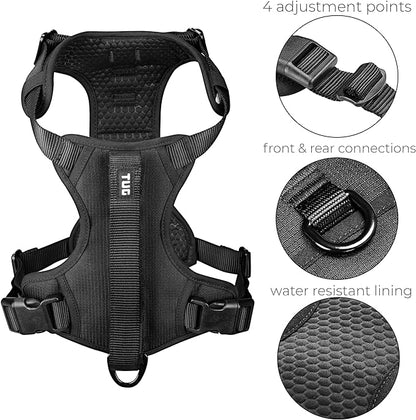TUG Grab Dog Harness | Integrated Traffic Leash Magnetically Attached for Quick Control (Medium/Black) TUG