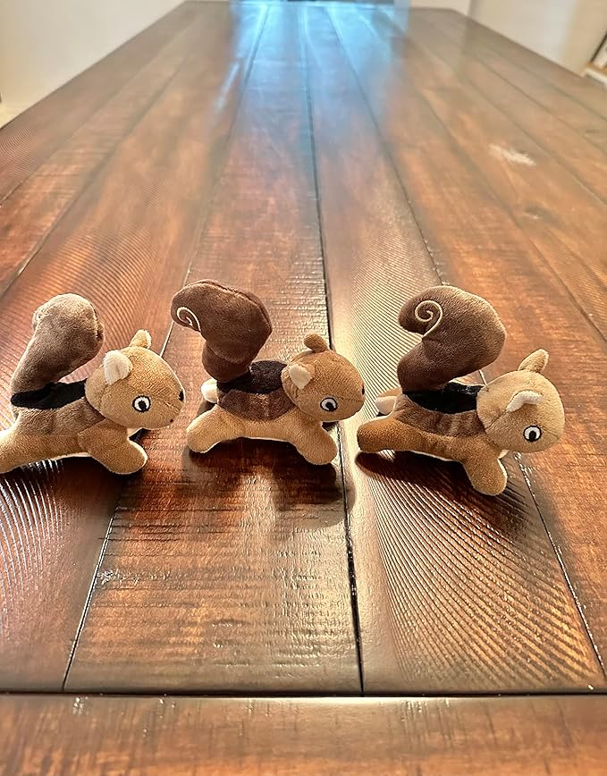 Hide and Seek Dog Toy, Stuffed Animal Tree House, Burrow Dog Toy, Hide and Seek Toy for Small Dogs (Replacement Animals, Squirrel) - PAWPICO