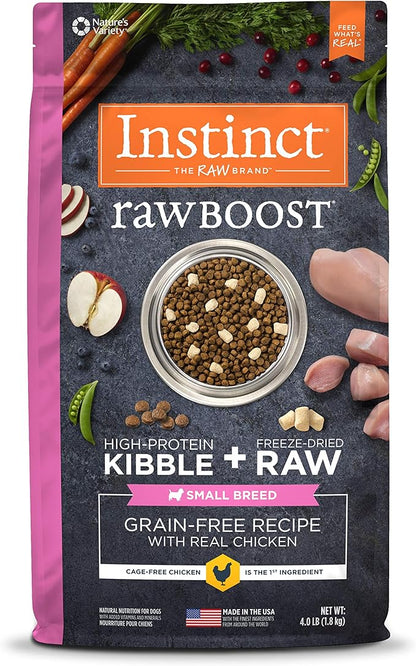 Instinct Raw Boost Small Breed Grain Free Recipe with Real Chicken Natural Dry Dog Food, 4 lb. Bag - PAWPICO