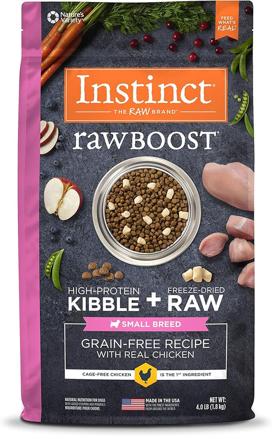 Instinct Raw Boost Small Breed Grain Free Recipe with Real Chicken Natural Dry Dog Food, 4 lb. Bag - PAWPICO