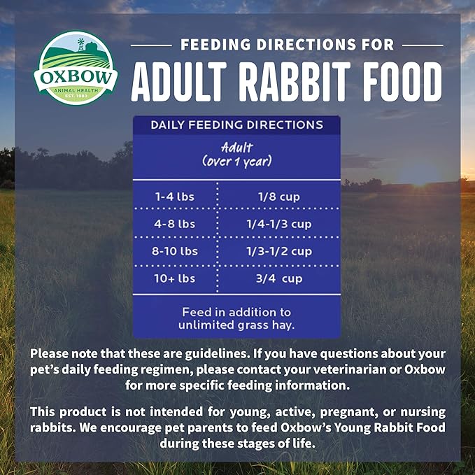 Oxbow Animal Health Garden Select Adult Rabbit Food, Garden-Inspired Recipe for Adult Rabbits, No Soy or Wheat, Non-GMO, Made in The USA, 8 Pound Bag OxbowAnimalHealth