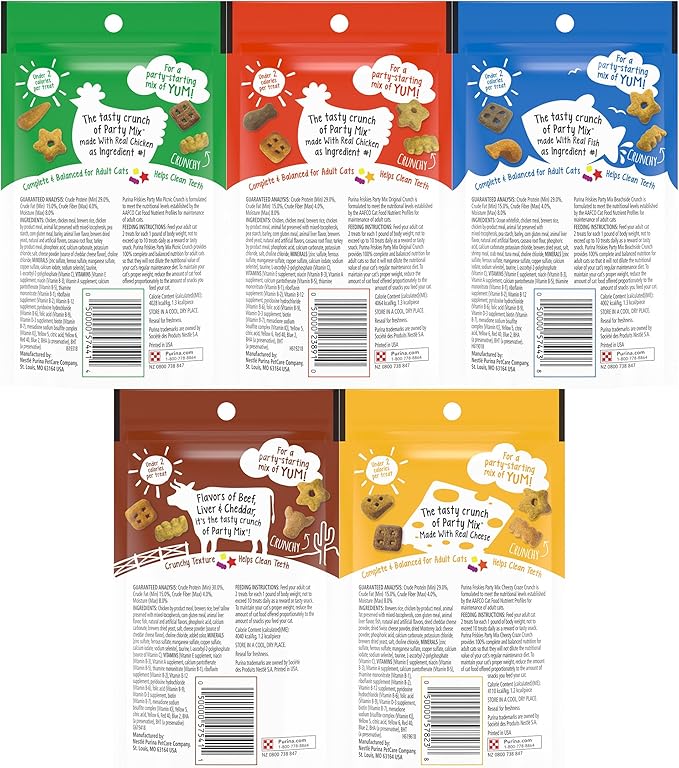 Friskies Party Mix Crunch Variety Pack (9 Flavors) - Wild West, Morning Munch, Mixed Grill, Picnic, Beachside, Cheezy Craze, Original, California Dreamin', and Meow Luau Friskies