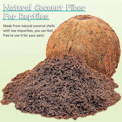 VCEPJH Loose Coconut Fiber Substrate, 2 Pack Natural Coco Coir Reptile Bedding Tarantula Substrate Soil Habitat Accessories for Tortoise Snake Bearded Dragon Spiders Hermit Crabs VCEPJH