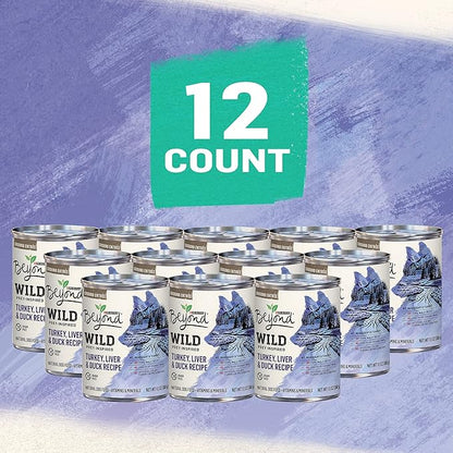 Purina Beyond High Protein, Grain Free, Natural Pate Wet Dog Food, WILD Turkey, Liver & Duck Recipe - (12) 13 oz. Cans - PAWPICO