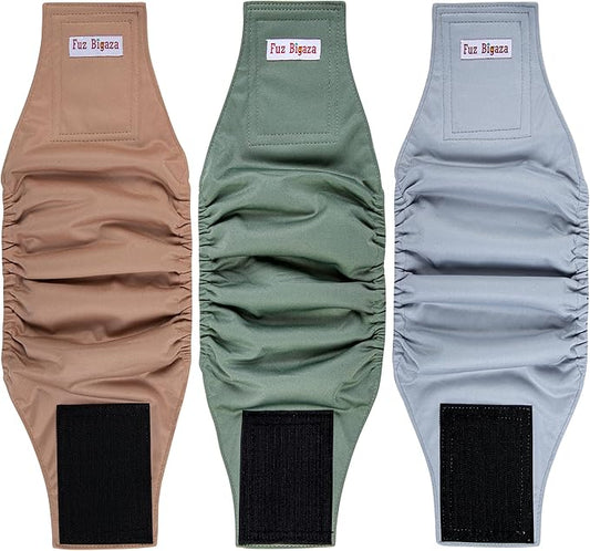 Male Dogs Diapers Belly Bands(3Pack), Washable Reusable Male Boy Doggy Wraps Panties for Doggie Puppy Pooping Potty Training Incontinence Marking Pañal para Perro X-Large - PAWPICO