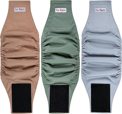 Male Dogs Diapers Belly Bands(3Pack), Washable Reusable Male Boy Doggy Wraps Panties for Doggie Puppy Pooping Potty Training Incontinence Marking Pañal para Perro Large - PAWPICO