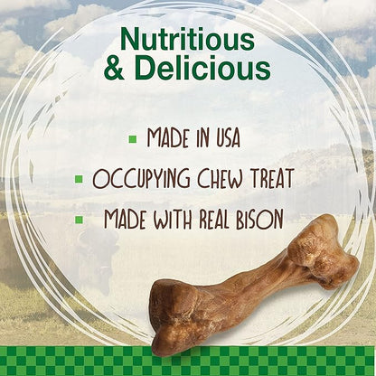 Nylabone Healthy Edibles Wild Natural Long-Lasting Bison Flavor Bone Chew Treats for Dogs, Small (16 Count) (Pack of 2) - PAWPICO