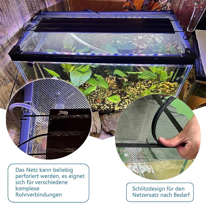 DIY Magnetic Fish Tank lid Cover Protective net 37''X18'' Keep Fish from Jumping Out Prevent Fish, Reptiles, Turtles, etc., from Escaping… JOOFAN