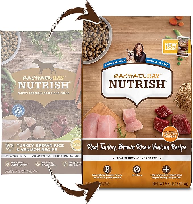 Rachael Ray Nutrish Dry Dog Food, Turkey, Brown Rice & Venison Recipe for Weight Management, 5.5 Pounds - PAWPICO