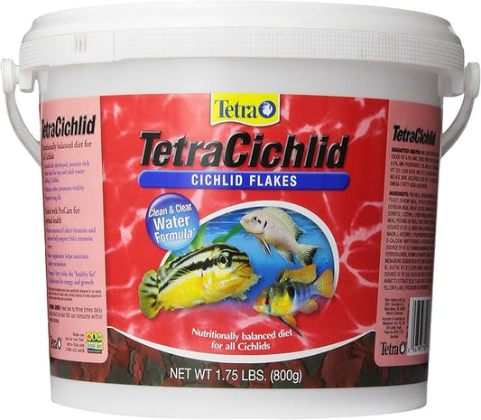TetraCichlid Cichlid Flakes 1.75 Pounds, Fish Food, Clear Water Advanced Form Tetra