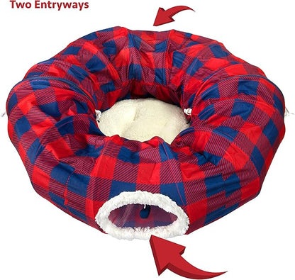 Plaid Tunnel Bed - PAWPICO