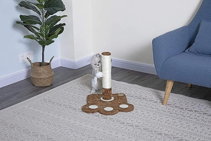 Go Pet Club Everyday Value 16in Small Sisal Covered Scratching Post Cat Tower Kitty Condo Kitten Furniture with Hanging Mouse for Indoor Cats, Brown - PAWPICO