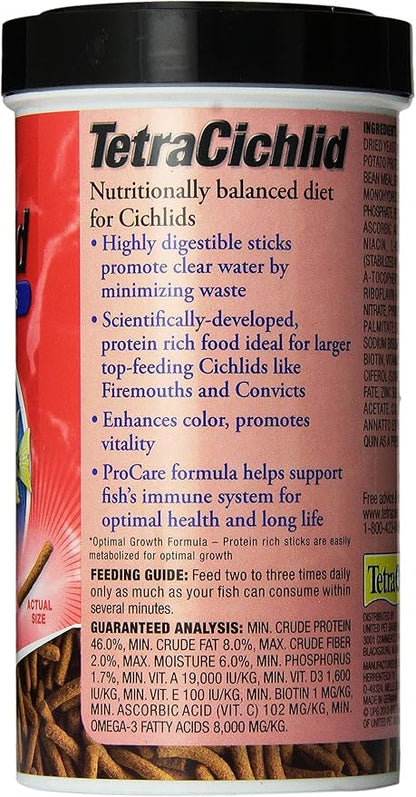 TetraCichlid Floating Cichlid Sticks 5.65 Ounces, Nutritionally Balanced Diet Tetra
