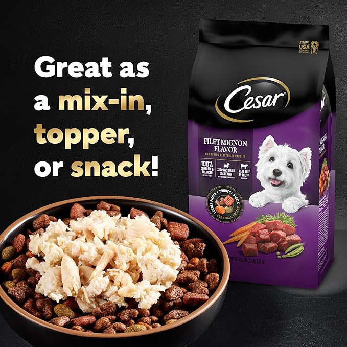 CESAR SIMPLY CRAFTED Adult Wet Dog Food Meal Topper, Chicken, (10) 1.3 oz. Tubs - PAWPICO