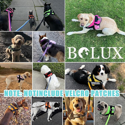 Bolux Dog Harness, No-Pull Reflective Dog Vest, Breathable Adjustable Pet Harness with Handle for Outdoor Walking - No More Pulling, Tugging or Choking Bolux