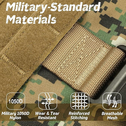 rabbitgoo Tactical Dog Harness for Small, Heavy Duty Pet Harness with Handle, No-Pull Service Vest Small Breed, Adjustable Military Dog Vest for Training Hunting Walking, Brown Camo, S rabbitgoo