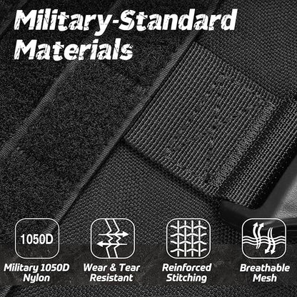 rabbitgoo Tactical Dog Harness for Large Dogs, Heavy Duty Dog Harness with Handle, No-Pull Service Dog Vest Large Breed, Adjustable Military Dog Vest Harness for Training Hunting Walking, Black, XL rabbitgoo