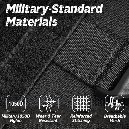 rabbitgoo Tactical Dog Harness Medium Sized, Heavy Duty Pet Harness with Handle, No-Pull Service Vest Medium Breed, Adjustable Military Dog Vest for Training Hunting Walking, Black, M rabbitgoo