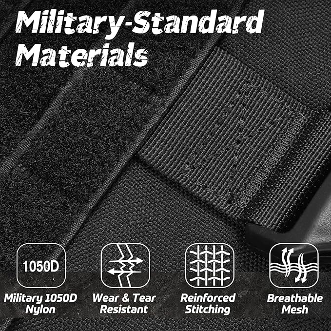 rabbitgoo Tactical Dog Harness for Small, Heavy Duty Pet Harness with Handle, No-Pull Service Vest Small Breed, Adjustable Military Dog Vest for Training Hunting Walking, Black, S rabbitgoo