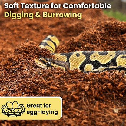 ReptiCare Coconut Fiber Substrate for Reptiles 12 Q, Organic Ready to Use - Odor Absorbent Coco Coir Terrarium Bedding for Ball Pythons, Boas, Snakes, Tortoises, Geckos, Frogs and Tarantulas Gro-Med