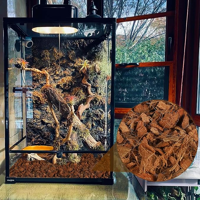 winemana Coconut Substrate for Reptile, 61 Quart Coconut Husk Chip Bedding for Ball Python Snake Tortoise winemana