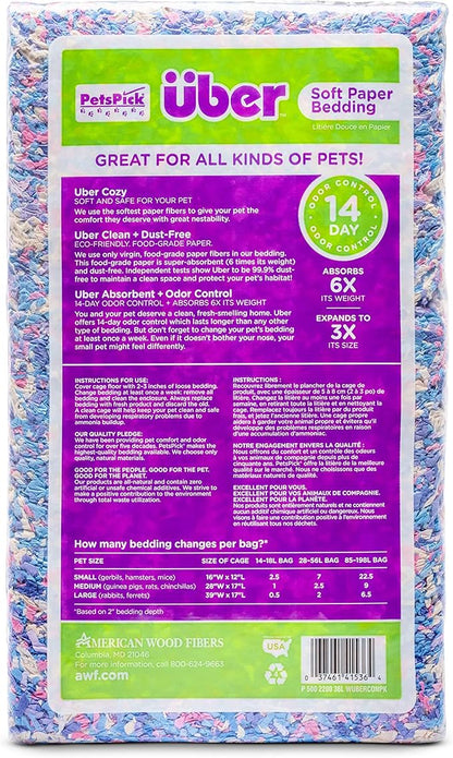 Uber Soft Paper Pet Bedding for Small Animals, Confetti, 36L PetsPick%C2%AE